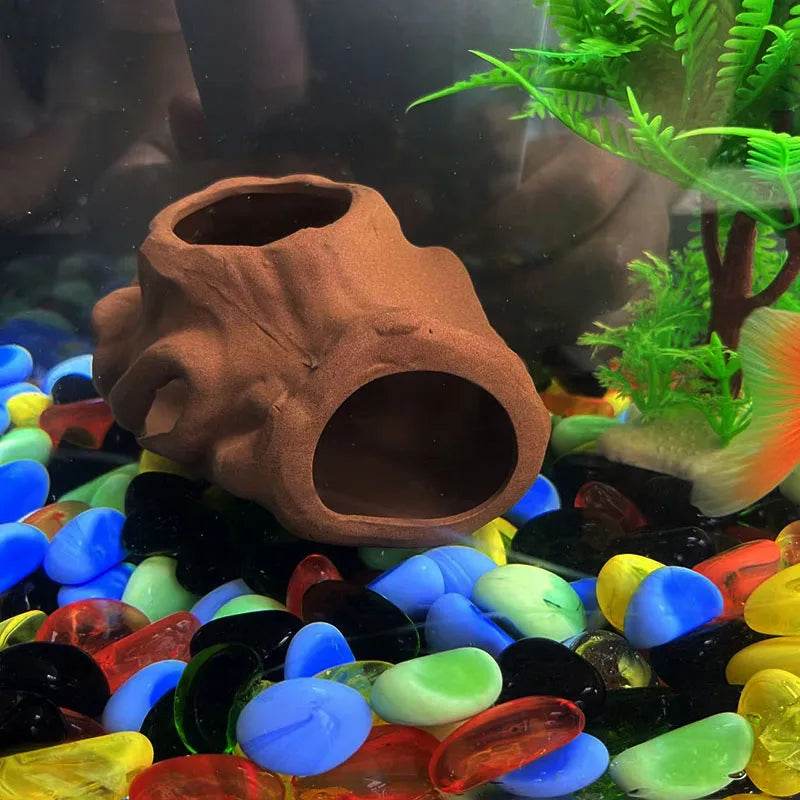 Décoration d'aquarium en céramique, abri pour poissons et crevettes, poterie, maison de Scorpion, Simulation de pierre, décor d'aquarium idéal - Animaleriex
