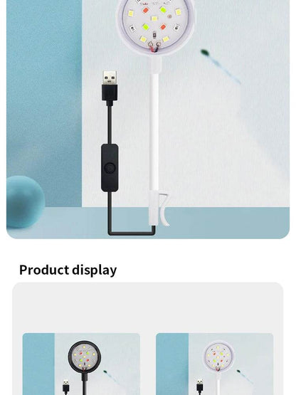 Lumière d'aquarium avec adaptateur LED à clipser, petite lumière USB à spectre complet, éclairage rotatif à 360 ° - Animaleriex