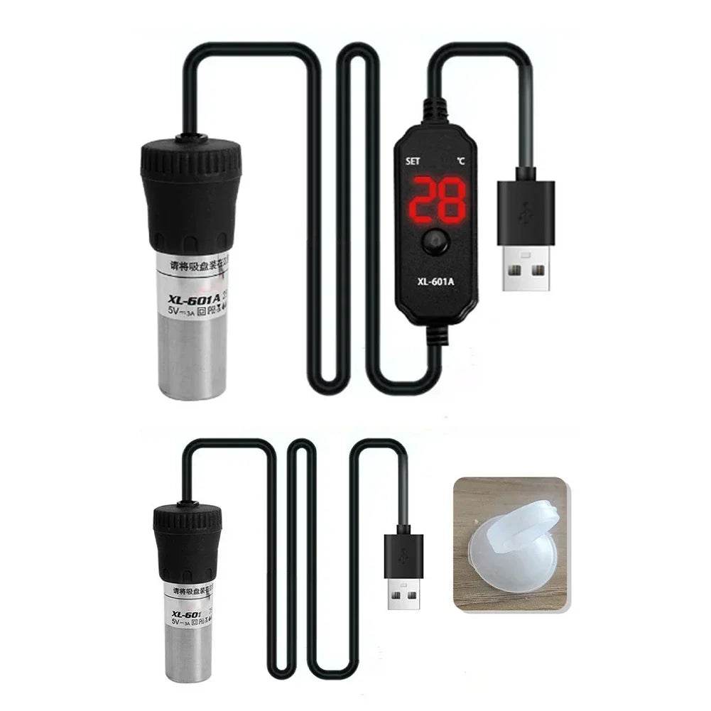 Chauffage d'aquarium réglable submersible 20 W/25 W avec affichage numérique, contrôleur de température externe 18-34 °C USB Mini - Animaleriex