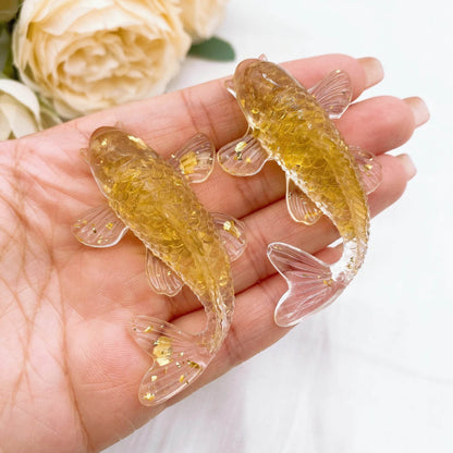Figurine de poisson Koi porte-bonheur en pierre de cristal naturel, 2.3 pouces, Mini Quartz, Statue de carpe fantaisie, décoration de maison, ornement de bureau, cadeau - Animaleriex