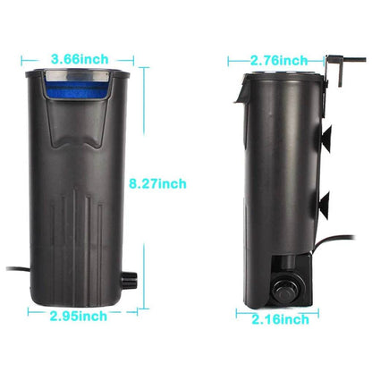 Filtre d'aquarium 5W, faible niveau d'eau, filtre pour Reptile, cascade suspendue, nettoyage en plastique, pompe à eau, Circulation d'eau, tortue - Animaleriex