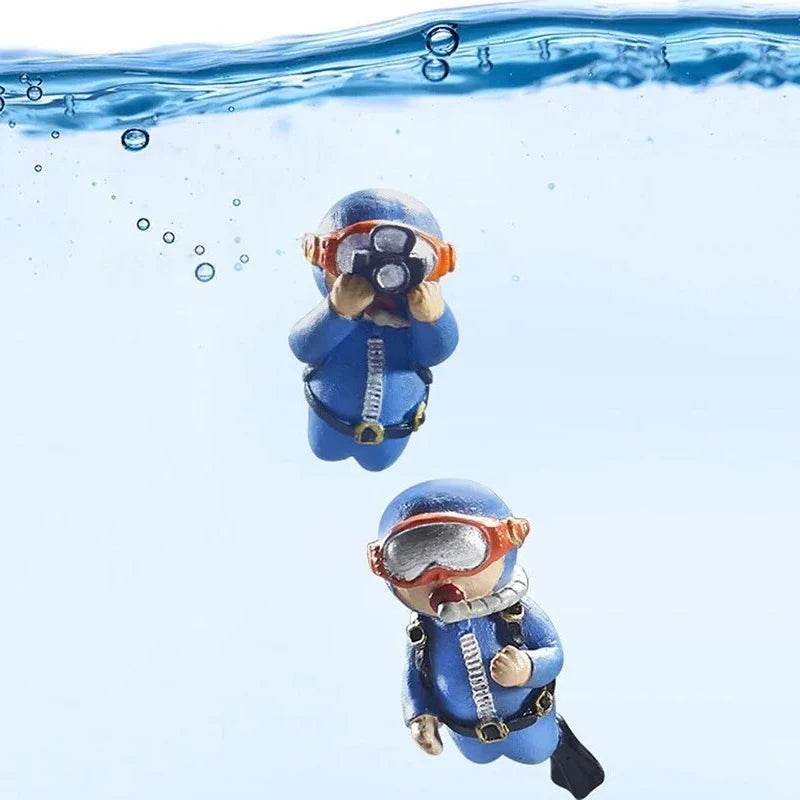 Ornement d'aquarium de plongée flottant – Décoration de plongeur sous-marin réaliste pour aquarium, ajoute du plaisir et du style à votre configuration aquatique. - Animaleriex