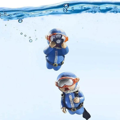 Ornement d'aquarium de plongée flottant – Décoration de plongeur sous-marin réaliste pour aquarium, ajoute du plaisir et du style à votre configuration aquatique. - Animaleriex