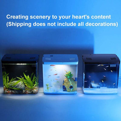 Réservoir de poissons de salon, petit mini réservoir Douyu, réservoir écologique de table domestique, filtre arrière à circulation automatique, réservoir de poissons rouges - Animaleriex