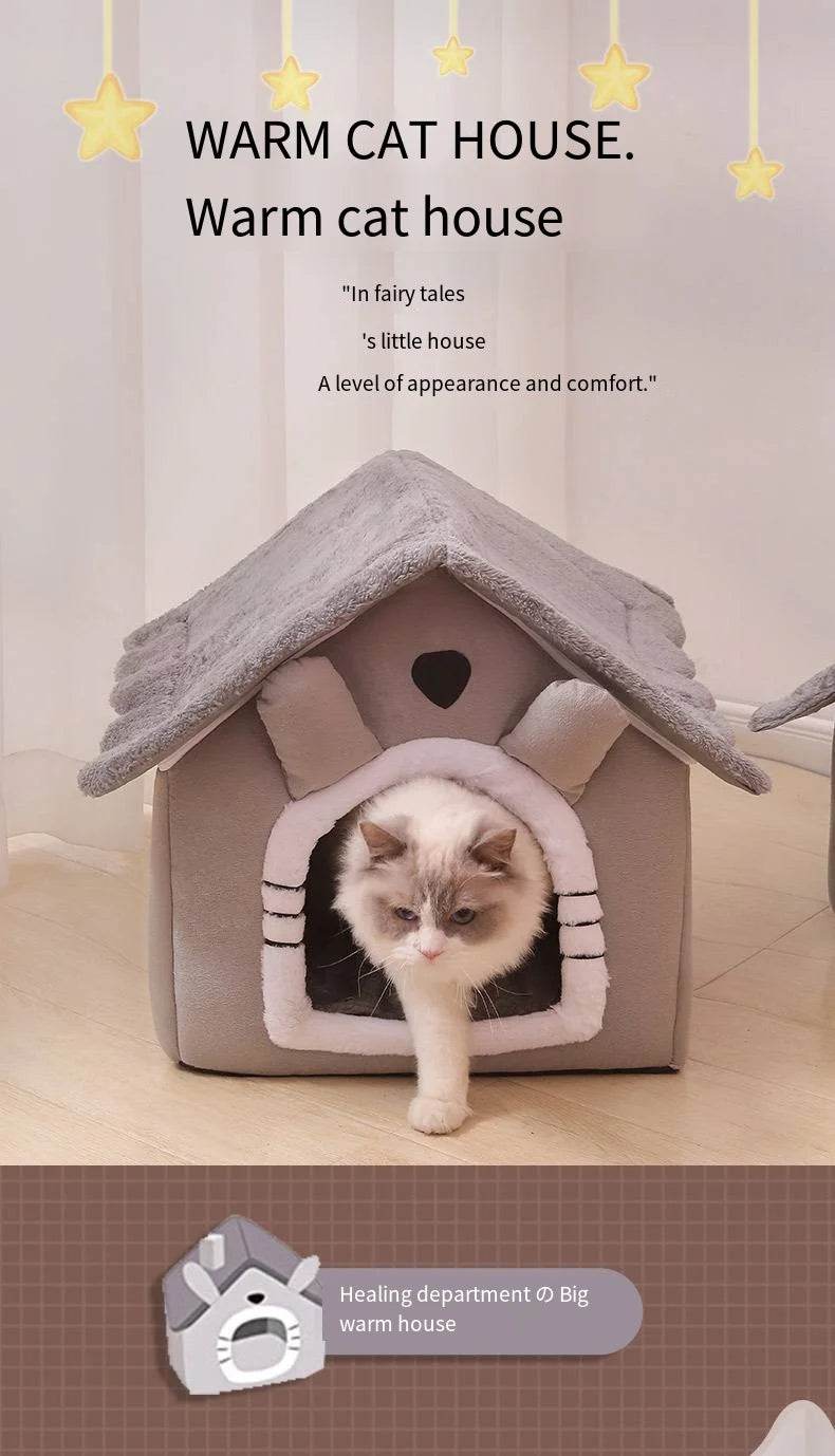 Niche d'intérieur lavable pour chat et chien, toutes saisons, coussin doux et amovible, niche pour animaux de petite et moyenne taille, fournitures durables pour animaux de compagnie - Animaleriex