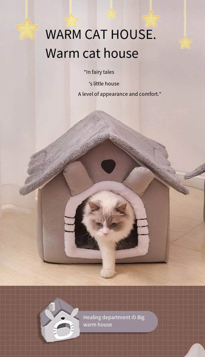 Niche d'intérieur lavable pour chat et chien, toutes saisons, coussin doux et amovible, niche pour animaux de petite et moyenne taille, fournitures durables pour animaux de compagnie - Animaleriex