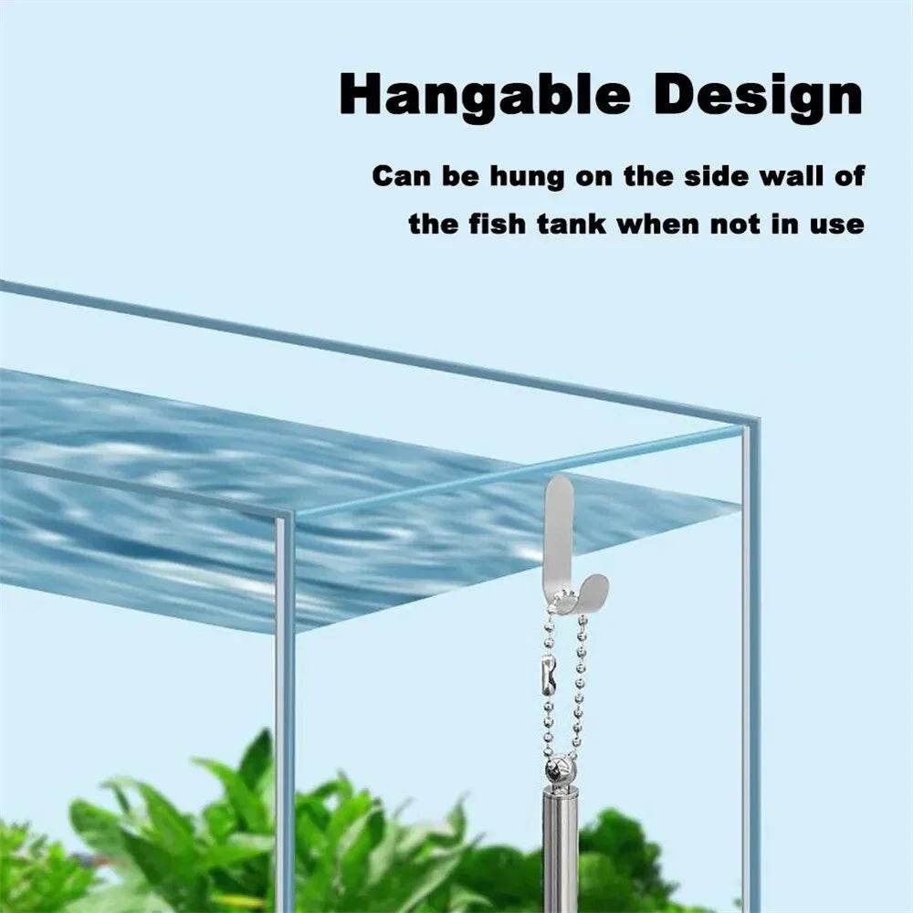 Filet de pêche carré pour Aquarium avec ventouse, équipement de pêche à longue poignée extensible pour attraper des poissons et des crevettes, accessoires de nettoyage - Animaleriex