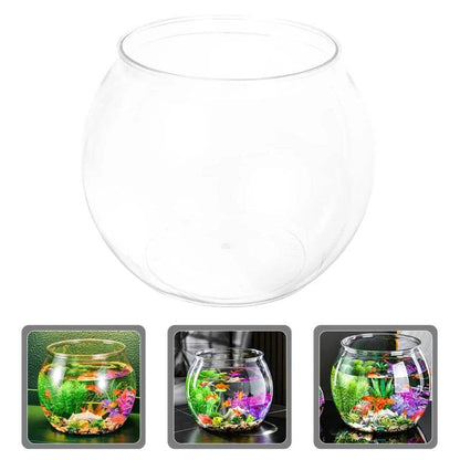 Bol à poisson rond transparent en plastique, Pot de réservoir pour Aquarium, Pot pour la neige, salon, table, Aquarium écologique - Animaleriex
