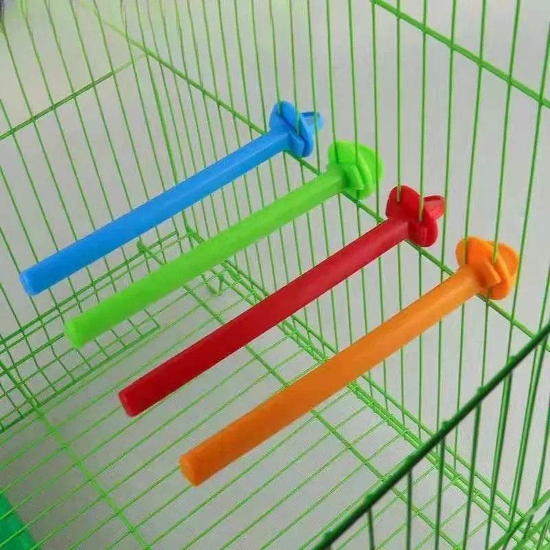 Support de perche pour Cage à oiseaux, 1 pièce, en plastique, pour pinson, canari, perruches, plateforme, perche à oiseaux en plastique - Animaleriex