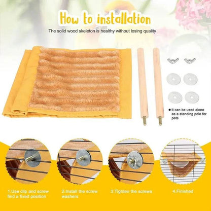 Hamac suspendu pour animaux de compagnie, lit nid chaud, maison pour perroquets, Cage à oiseaux amovible et lavable, perchoir pour Hamster Lovebird - Animaleriex