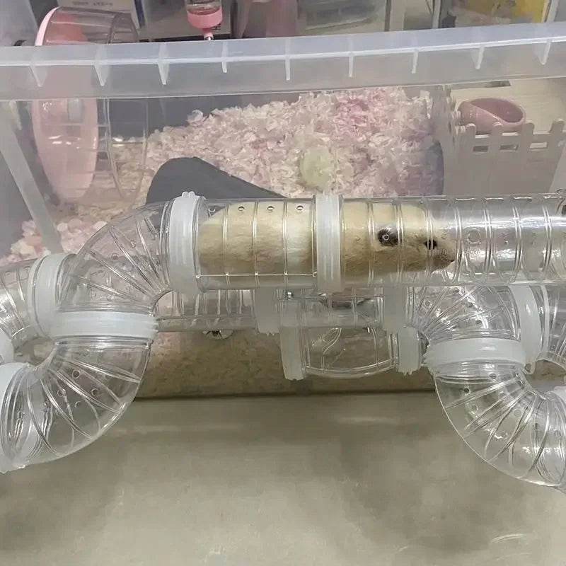 Hamster jouet labyrinthe bricolage remodelé Cage Tubes externes Tunnel ensemble sport U tuyau Hamster accessoires Pipeline Chinchillas fournitures - Animaleriex
