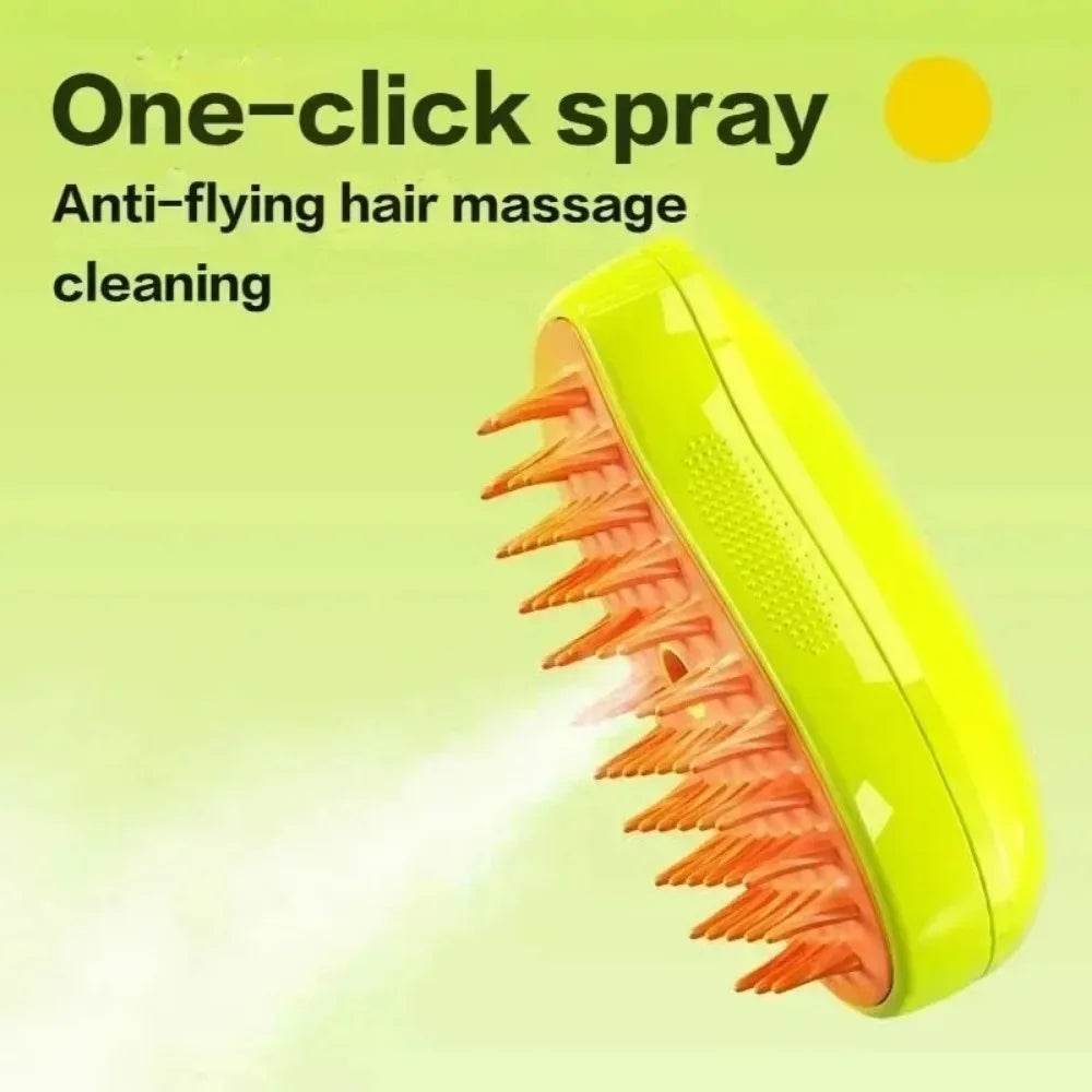 Chat chien brosse à vapeur brosse à vapeur pulvérisateur électrique pour Massage outil de toilettage pour animaux de compagnie perte 3 en 1 pulvérisateurs électriques peignes de Massage - Animaleriex