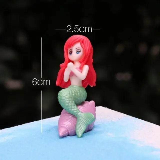 Décoration d'aquarium en plastique, petite sirène, Figurines miniatures, décoration de gâteau à faire soi-même, accessoires artisanaux de bureau - Animaleriex