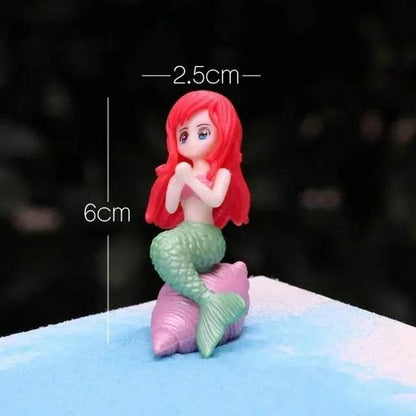Décoration d'aquarium en plastique, petite sirène, Figurines miniatures, décoration de gâteau à faire soi-même, accessoires artisanaux de bureau - Animaleriex