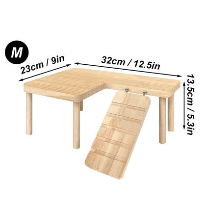 Hamster échelle en bois plate-forme planche à sauter aire de jeux Hamster escalade jouet petits animaux escaliers jouet Hamster souris Cage accessoires - Animaleriex