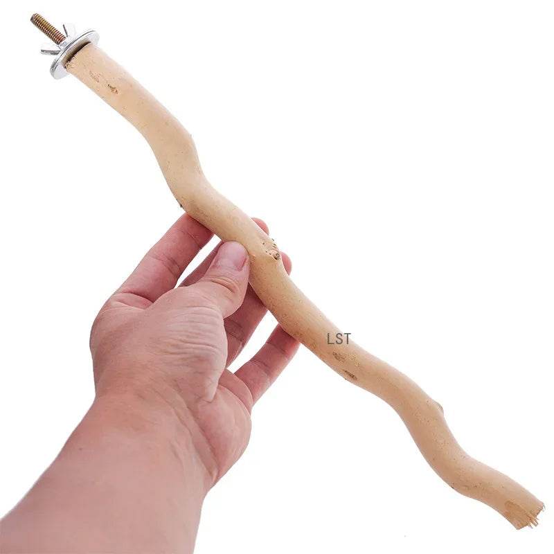 Tige de support pour perroquet, jouets, fourchette en bois, branche, perche, Cage à oiseaux, balançoire suspendue, jouet à mâcher, aire de jeux, fournitures pour oiseaux, 1 pièce - Animaleriex