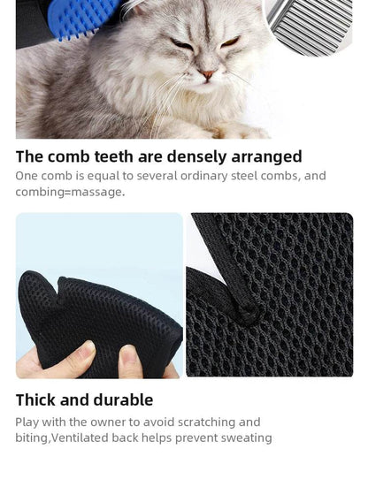 Gants en Silicone pour animaux de compagnie, épilation pour chien et chat, fournitures pour chat, peigne, brosse d'épilation, gants collants en caoutchouc - Animaleriex