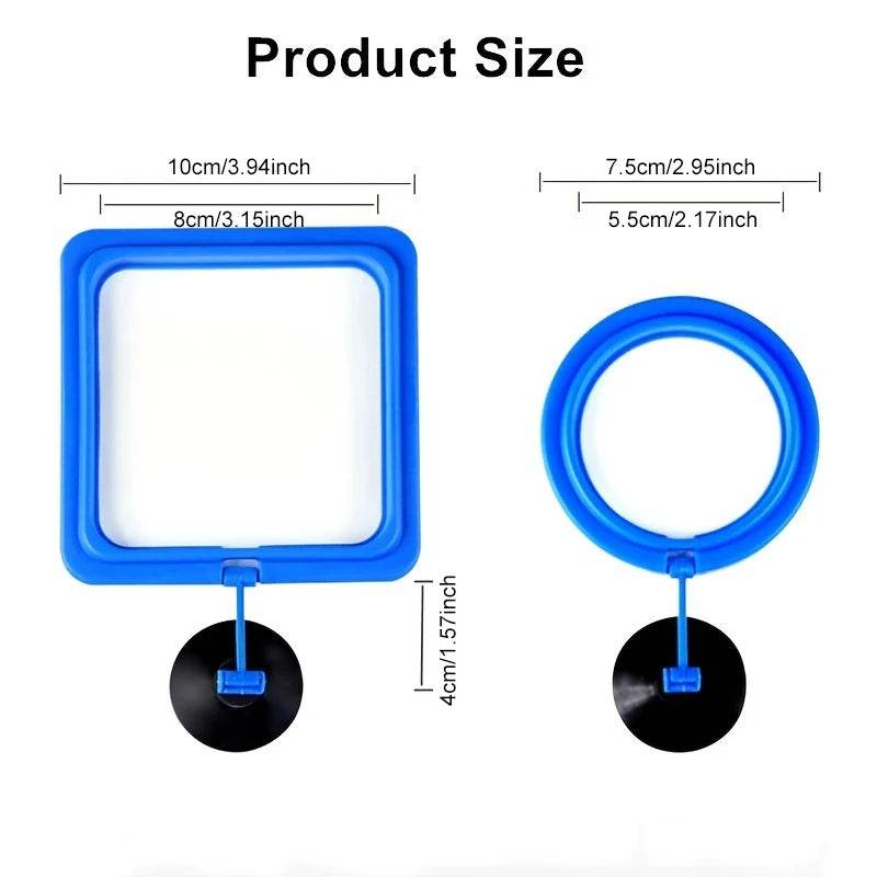 Anneau d'alimentation pour poissons d'aquarium, équipé de ventouses, Portable, circulaire et carré, mangeoire pour animaux aquatiques, outils d'alimentation pour Aquarium - Animaleriex
