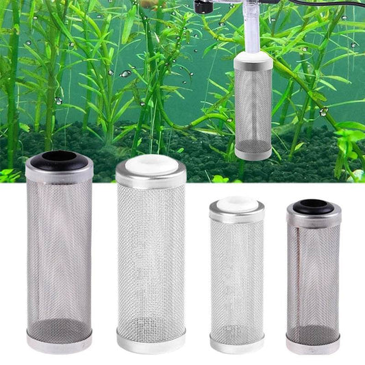 Filtre d'entrée d'aquarium 12/16mm, filet à mailles en acier inoxydable, accessoires de filtre de réservoir de poisson, filtre d'admission, couvercle de préfiltre - Animaleriex
