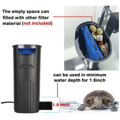 Filtre d'aquarium 5W, faible niveau d'eau, filtre pour Reptile, cascade suspendue, nettoyage en plastique, pompe à eau, Circulation d'eau, tortue - Animaleriex