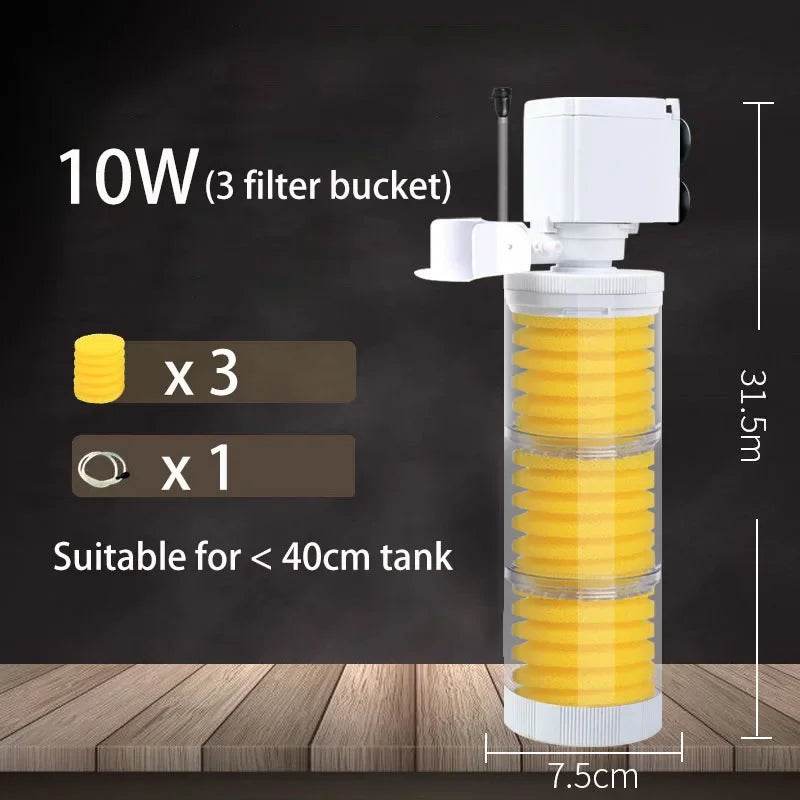 Filtre silencieux 220V 50Hz pour Aquarium, tortue, poisson, pompe à eau Submersible, Bio éponge, écumoire, fabricant de vagues, accessoires de filtres - Animaleriex