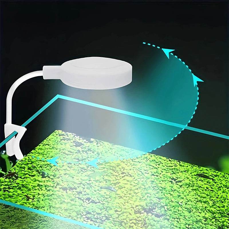 Lumière d'aquarium avec adaptateur LED à clipser, petite lumière USB à spectre complet, éclairage rotatif à 360 ° - Animaleriex